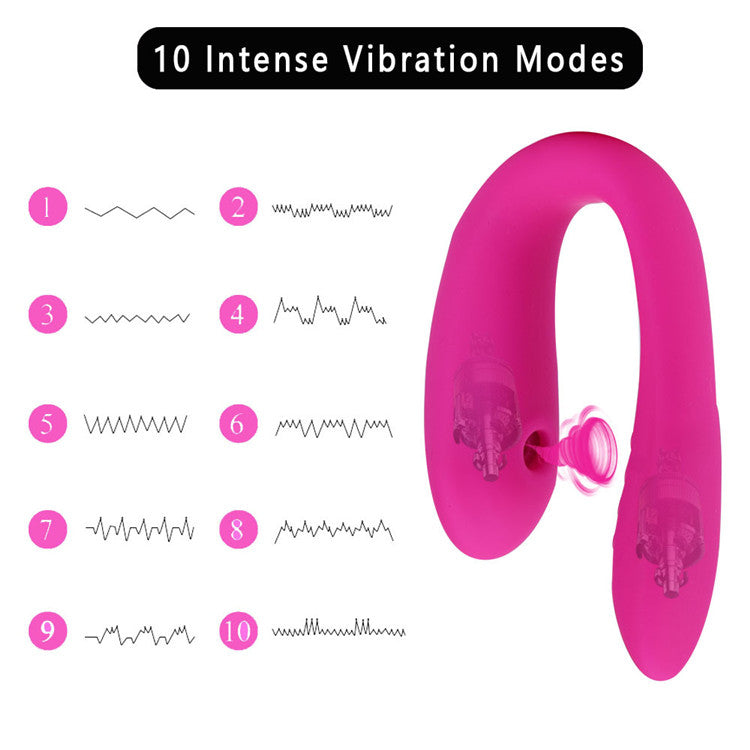Medical Silicone 10 Speeds Vibration USB Rechargeable Couple Double Head Vibrator AVG105