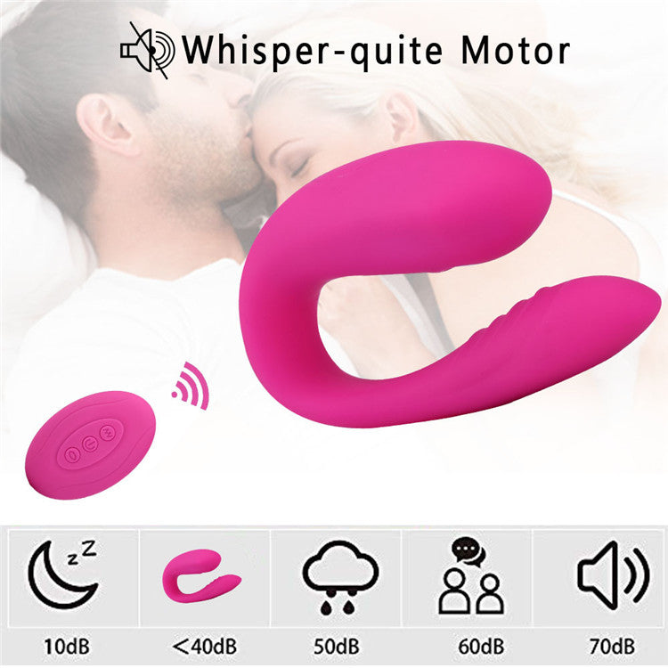 Medical Silicone 10 Speeds Vibration USB Rechargeable Couple Double Head Vibrator AVG105