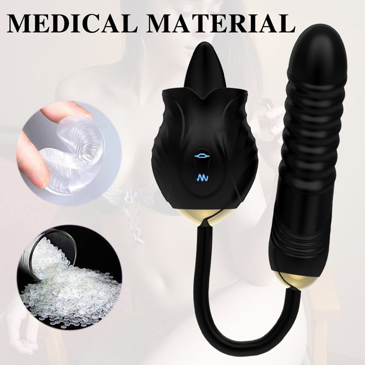 Black Rose Shape Vagina Sucking Vibrator Intimate Good Nipple Sucker Oral Licking Clitoris Stimulation Powerful Sex Toys for Women MGH6F