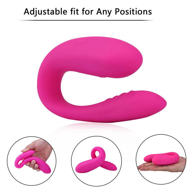 Medical Silicone 10 Speeds Vibration USB Rechargeable Couple Double Head Vibrator AVG105