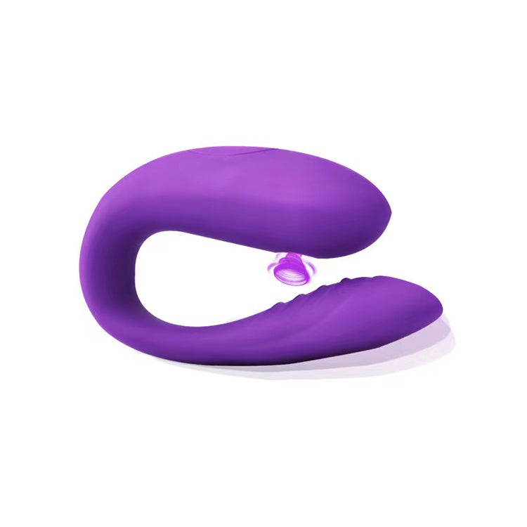 Medical Silicone 10 Speeds Vibration USB Rechargeable Couple Double Head Vibrator AVG105