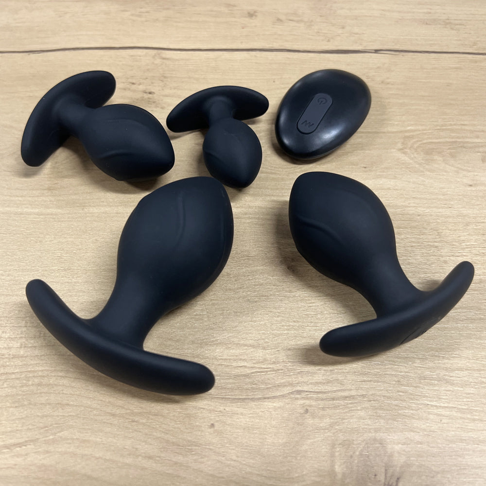 4PCS 10 Vibrating Butt Plug Set Anal Plug , Remote Control P Spot Anal Dildo Toy Male Adult Sex Toys for Men Women and Couple