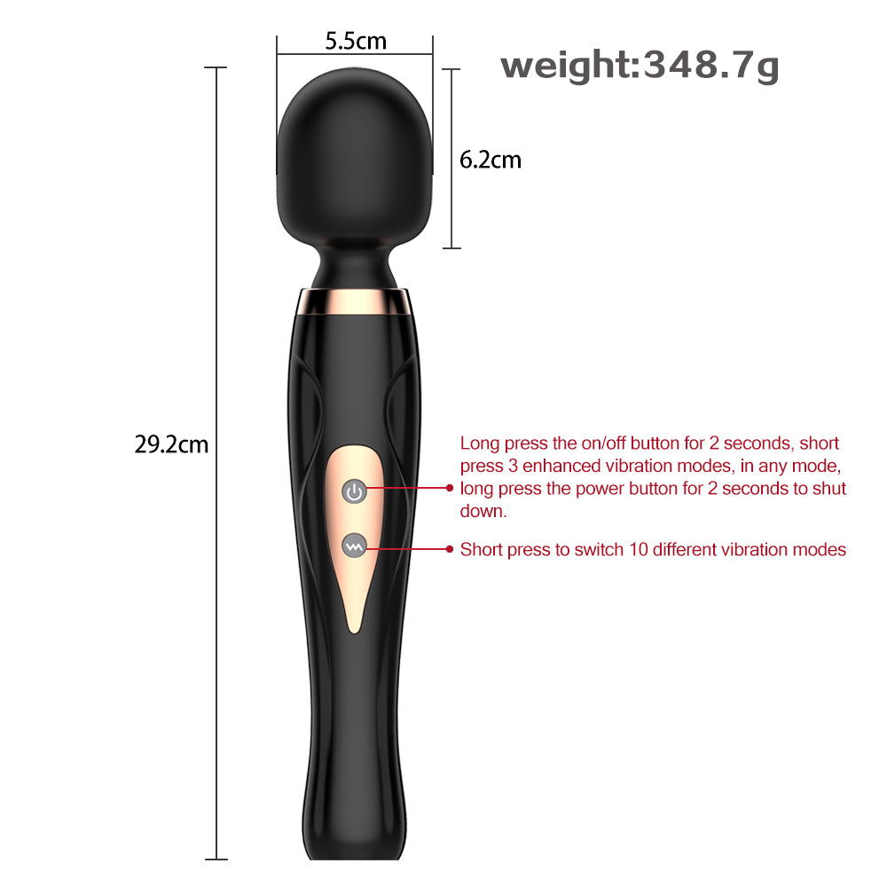 New Cordless wand massager sex with 10 vibration modes rechargeable waterproof vibrator sex toy women