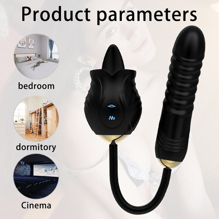 Black Rose Shape Vagina Sucking Vibrator Intimate Good Nipple Sucker Oral Licking Clitoris Stimulation Powerful Sex Toys for Women MGH6F