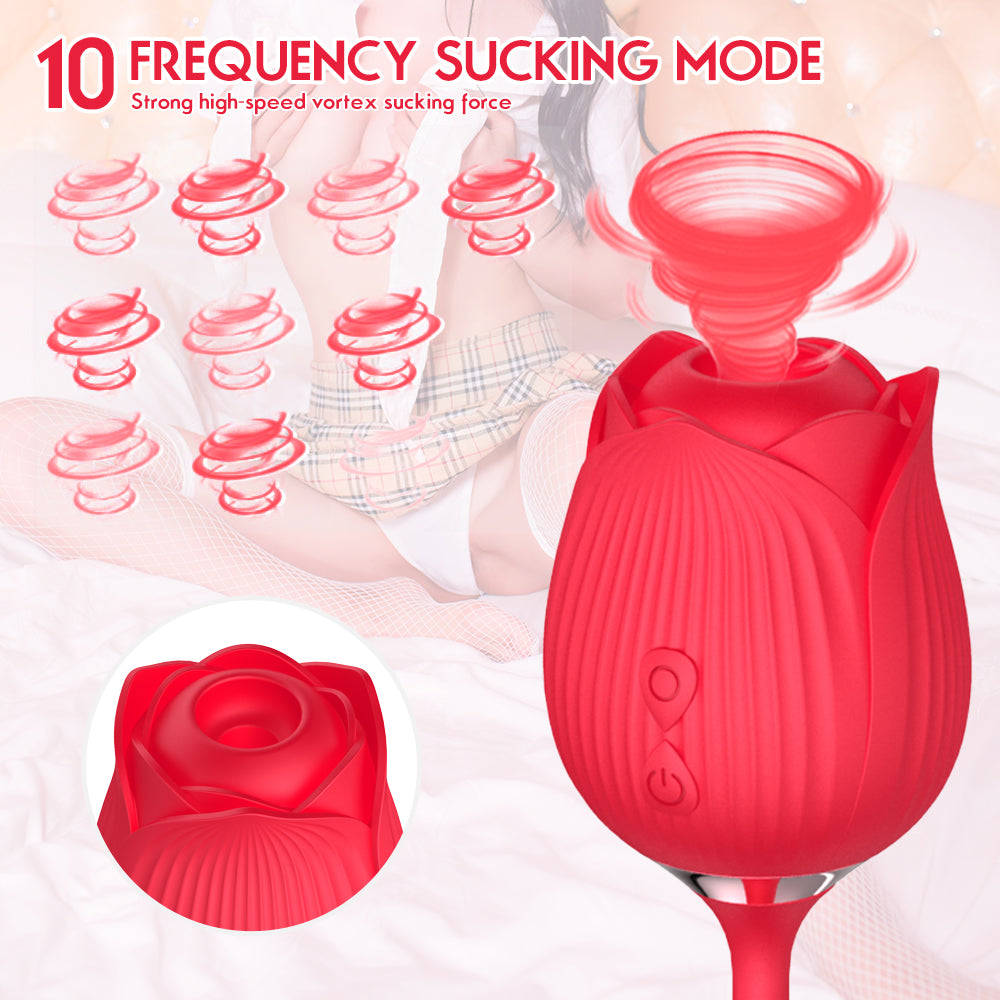 Rose Shape Vagina Sucking Vibrator Intimate Good Nipple Sucker Oral Licking Clitoris Stimulation Powerful Sex Toys for Women MGH2F