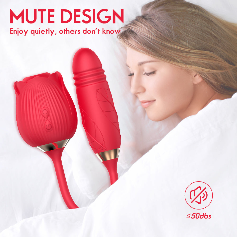 Rose Shape Vagina Sucking Vibrator Intimate Good Nipple Sucker Oral Licking Clitoris Stimulation Powerful Sex Toys for Women MGH2F