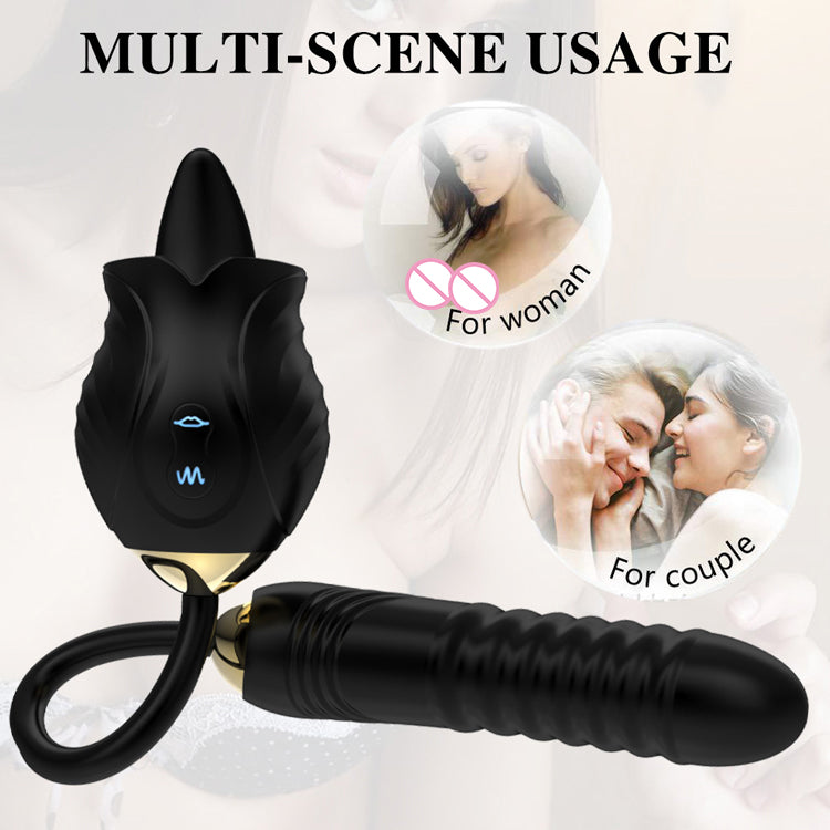 Black Rose Shape Vagina Sucking Vibrator Intimate Good Nipple Sucker Oral Licking Clitoris Stimulation Powerful Sex Toys for Women MGH6F
