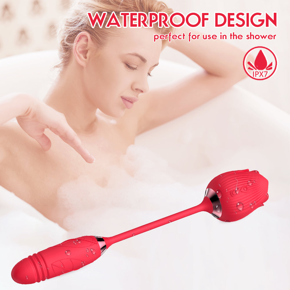 Rose Shape Vagina Sucking Vibrator Intimate Good Nipple Sucker Oral Licking Clitoris Stimulation Powerful Sex Toys for Women MGH2F