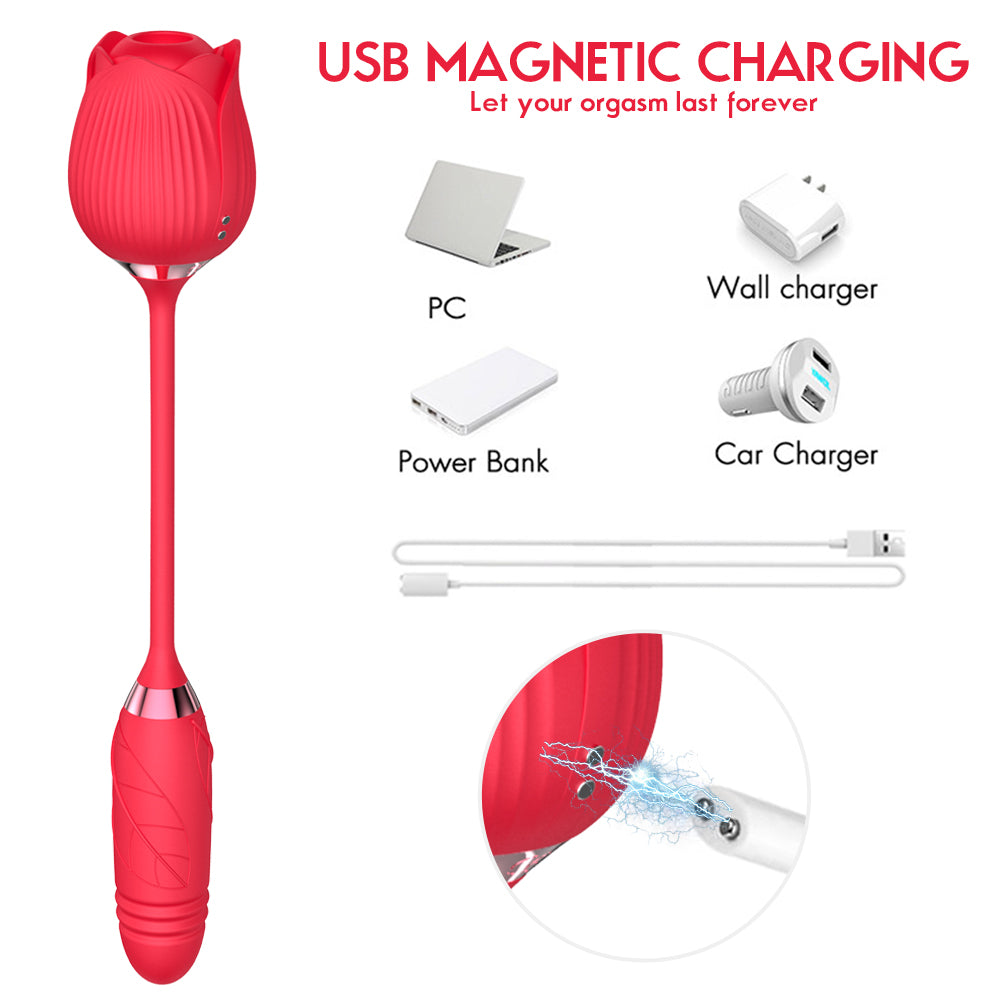 Rose Shape Vagina Sucking Vibrator Intimate Good Nipple Sucker Oral Licking Clitoris Stimulation Powerful Sex Toys for Women MGH2F