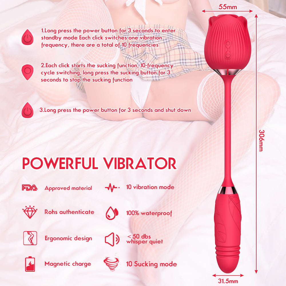 Rose Shape Vagina Sucking Vibrator Intimate Good Nipple Sucker Oral Licking Clitoris Stimulation Powerful Sex Toys for Women MGH2F